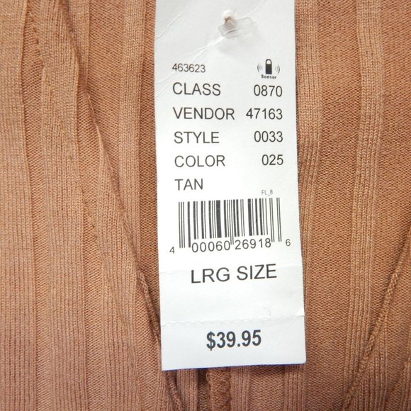 Kendall & Kylie Womens Body Con Mock Turtleneck Midi Sleeveless Dress Tan Size L - Picture 3 of 9